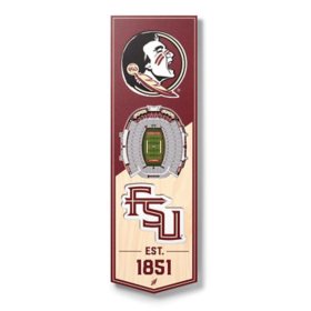 YouTheFan Florida State Seminoles 6"x19" 3D Stadium View Banner