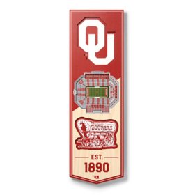YouTheFan Oklahoma Sooners 6"x19" 3D Stadium View Banner