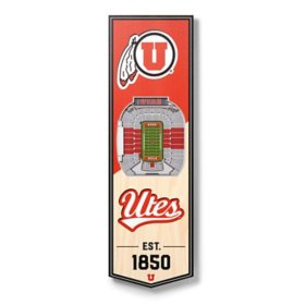 YouTheFan Utah Utes 6"x19" 3D Stadium View Banner