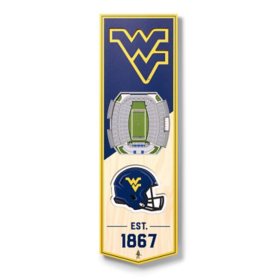YouTheFan West Virginia Mountaineers 6"x19" 3D Stadium View Banner