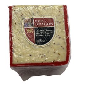 Somerdale Red Dragon Cheddar Cheese with Wholegrain Mustard and Ale, 1 lb.