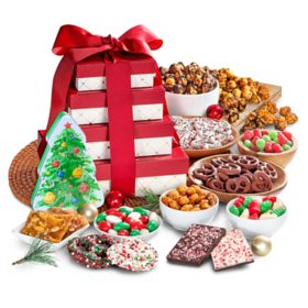 Golden State Fruit Chocolate, Caramel and Christmas Candy Gift Tower