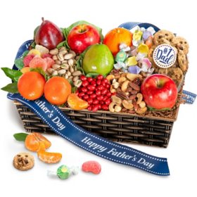 A Gift Inside Father's Day Fruit and Snacks Gift Basket		