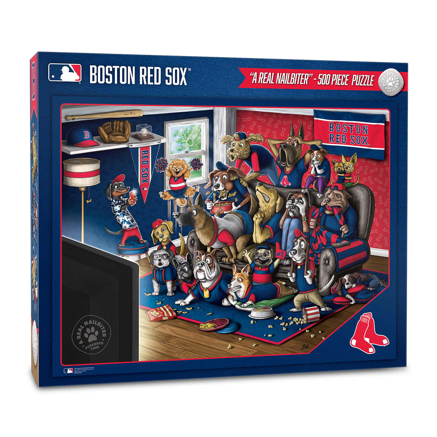 MLB Purebred Fans 500pc Puzzle - 'A Real Nailbiter' - Boston Red Sox
