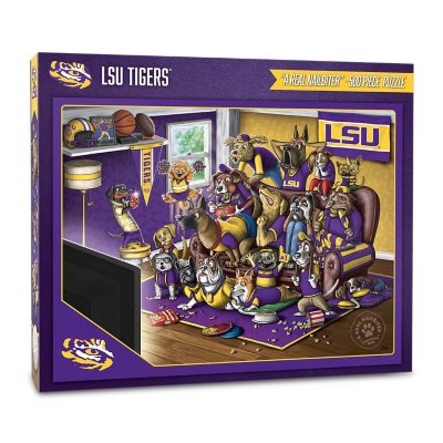 NCAA Purebred Fans 500pc Puzzle - 'A Real Nailbiter' - LSU Tigers:- LSU Tigers