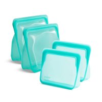 Stasher Reusable Stand-Up Silicone Bags, 4 Pack (Assorted Colors)