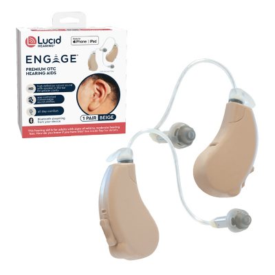 Lucid Hearing OTC 10076 Engage Behind-the-Ear Hearing Aid Pair, Beige  (Choose Your Device) - Sam's Club