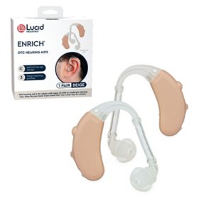 Lucid Hearing OTC 10081 Enrich Hearing Aid, Behind-The-Ear, Beige