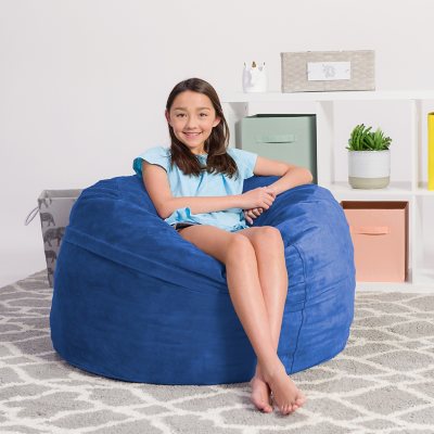 Chill Sack Bean Bag Chair, Memory Foam with Ultra Fur Cover, Kids, Adults,  6 ft, Ultra Fur Red