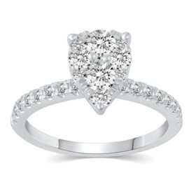 1.00 CT. T.W.  Diamond Grand Pear Shaped Composite Engagement Ring in 14K Gold				