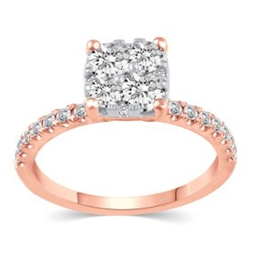 1.00 CT. T.W. Diamond Cushion Grand Composite Engagement Ring In 14K Gold			