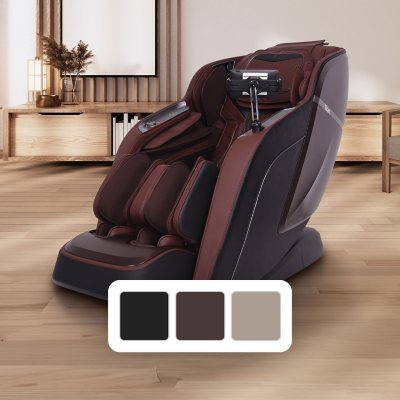 Titan TP-Ronin 4D Dual Rail Zero Gravity Massage Chair with Computer Body Scan and Heat - Brown:- Brown