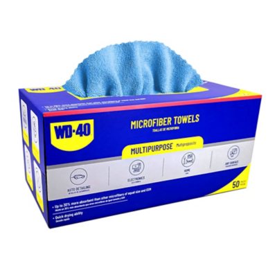 WD-40 Extra Absorbent Microfiber Towel - Blue Color - 50 Pack