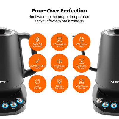 Chefman TrueTemp .8L Precision Control Gooseneck Kettle With 6 One-Touch  Presets - Sam's Club