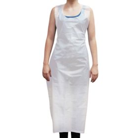 Kleen Chef Disposable Waterproof Poly Aprons, White 100 ct.