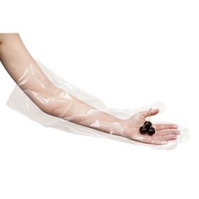 Kleen Chef Elbow Length High Density Poly Disposable Gloves, Clear (400 ct.)