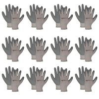 Safe Handler Ultra Stretch Grip Latex Crinkle Coated Gloves, Grey (12 pairs)