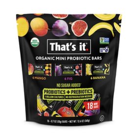 That's It Nutrition Probiotic Mini Bars, Variety Pack ( 18 pk.)