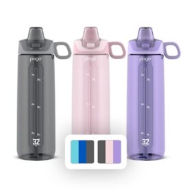 Pogo 32-oz Tritan Water Bottles, Assorted Colors 3 pk.