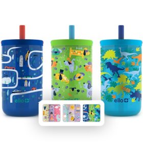 Ello Kids 12oz Color Changing Tumblers with Lids and Straws, 10 Pack-Fruit Pop