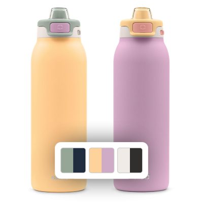 Ello Pop & Fill 32oz. 2-Pack Stainless Steel Water Bottle with QuickFill Technology (Assorted Colors)