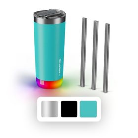 HidrateSpark Pro 20-oz. Stainless Steel Smart Tumbler w/ 3 Straws, Choose Color