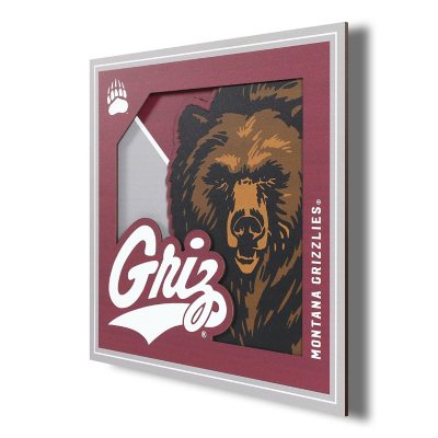 3D Logo Series Wall Art - 12x12 - Montana Grizzlies:- Montana Grizzlies