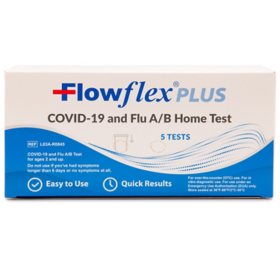 Flowflex Plus COVID-19, Flu A/B 3-in-1 Antigen Self Test, 5 Pk.