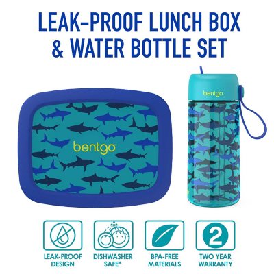 Bentgo Kids Prints Lunch Box & Water Bottle Set (Assorted Colors)