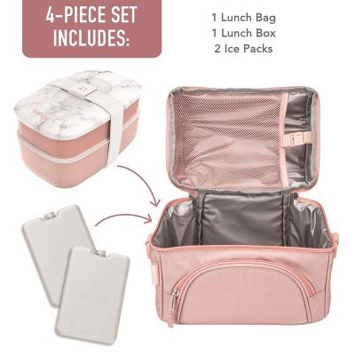 Bentgo Classic Lunch Box & Deluxe Bag | Bento Box & Lunch Bag Gray