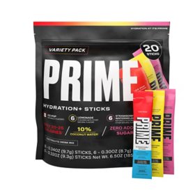 Prime Hydration+ Electrolyte Powder Mix Sticks Variety Pack 2.0, 20 pk.