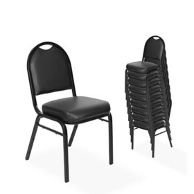 Hampden Furnishings Vinyl Banquet Stack Chair 10pk, Black