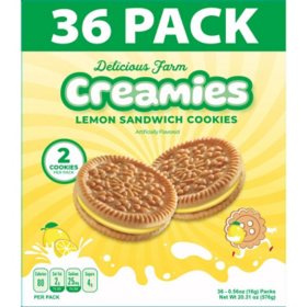 Delicious Farm Lemon Sandwich Cookies, 0.56 oz., 36 pk.