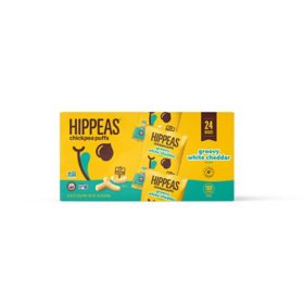 Hippeas Chickpea Puffs Vegan White Cheddar, 0.8 oz., 24 pk.