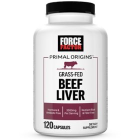 Force Factor Primal Origins Beef Liver Capsules, 120 ct.		 		 		 		 		