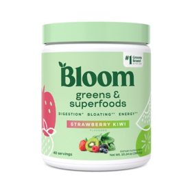 Bloom Nutritional Greens & Superfoods Powder, Kiwi Strawberry, 0.5 lbs.