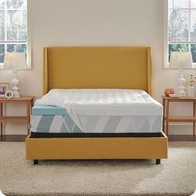 Sealy Dreamlife 3' Gel Memory Foam Mattress Topper and Quilted Cover (King):- King