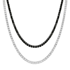 Men's Gemstone Tennis Necklace in Sterling Silver