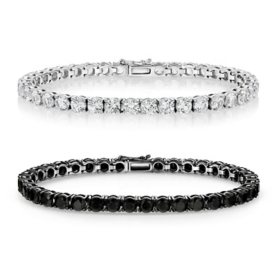 925 Sterling Silver and Gemstone Gents Tennis Bracelet