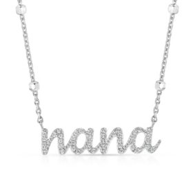 Sterling Silver and Diamond Identity Necklace
