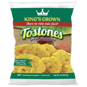 King's Crown Green Plantains Tostones, Frozen, 4 lbs.