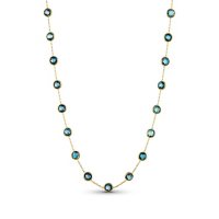 London Blue Topaz Necklace in 14K Yellow Gold