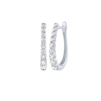 1.00 CT. T.W. Diamond Hoop Earrings in 14K White Gold - Sam's Club