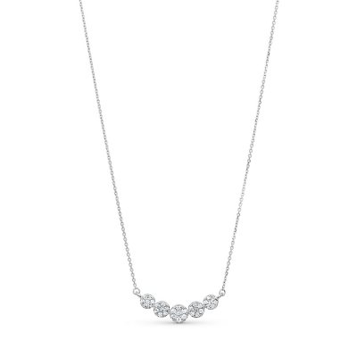 0.45 CT. T.W. Round Cut Curved Bar Diamond Necklace in 14K Gold - Sam's ...