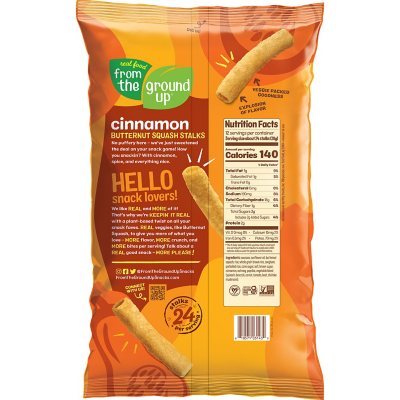 Real Food From The Ground Up Butternut Squash Cinnamon Stalks 12 Oz Sam S Club