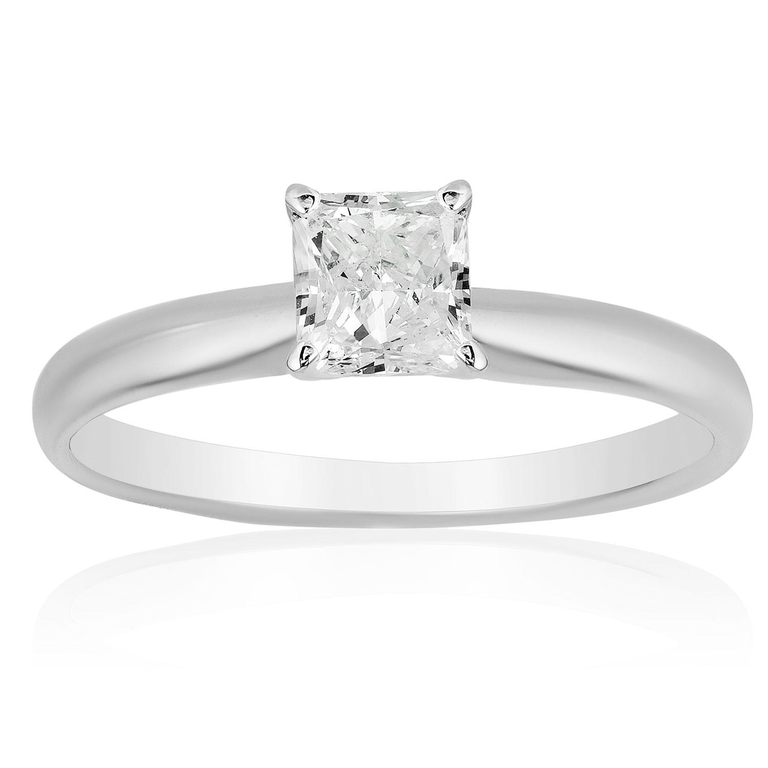 Superior Quality VS Collection 1 CT. T.W. Princess Cut Diamond Solitaire Ring in 18K White Gold (6.5) with the De Beers