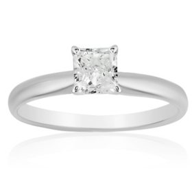 Superior Quality VS Collection 1 CT. T.W. Princess Cut Diamond Solitaire Ring in 18K White Gold
