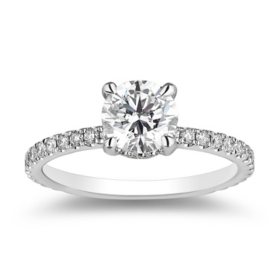 Superior Quality VS Collection 1.40 CT. T.W. Round Cut Diamond Bridal Ring in 18K White Gold