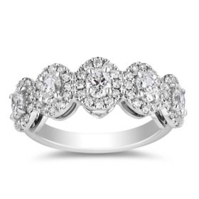 1.50 CT. T.W. 5-Stone Diamond Halo Band