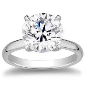 Superior Quality VS Collection 4.07 CT T.W. Round Diamond Solitaire Ring in 18K White Gold (F, VS1)